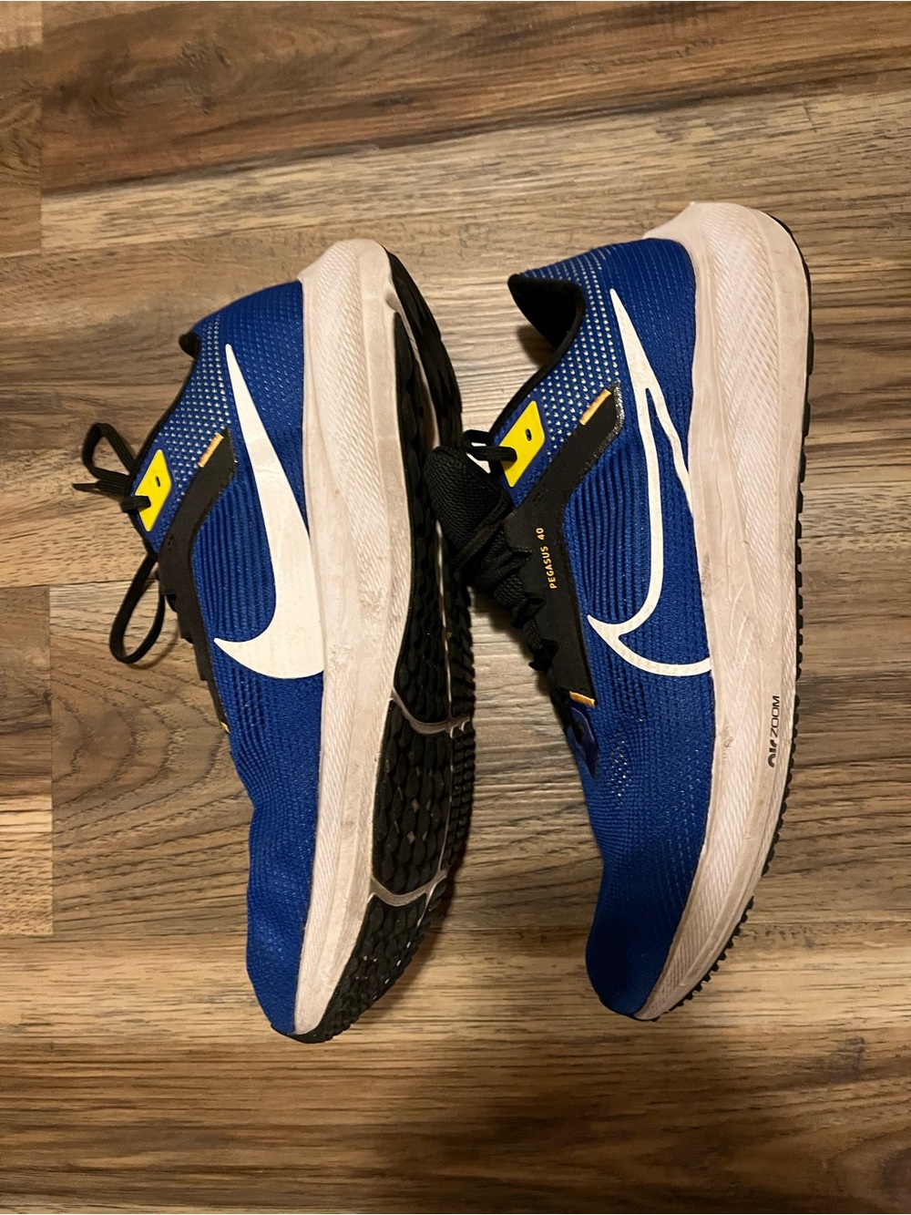 Size 15 4E Extra Wide Nike Men's Royal Blue Running Sneakers with White Swoosh
